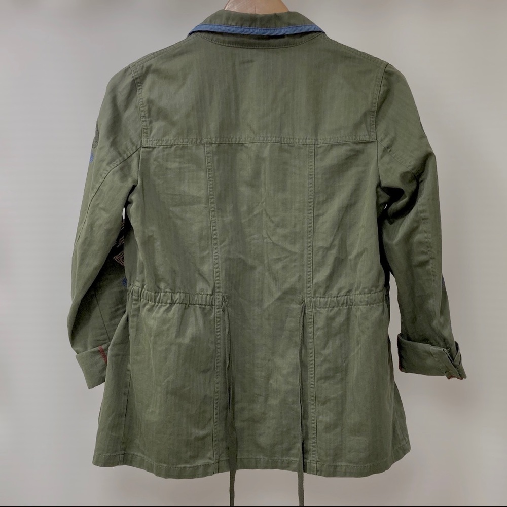 Anthropologie Green Embroidered Utility Jacket, XS - Picture 6 of 9